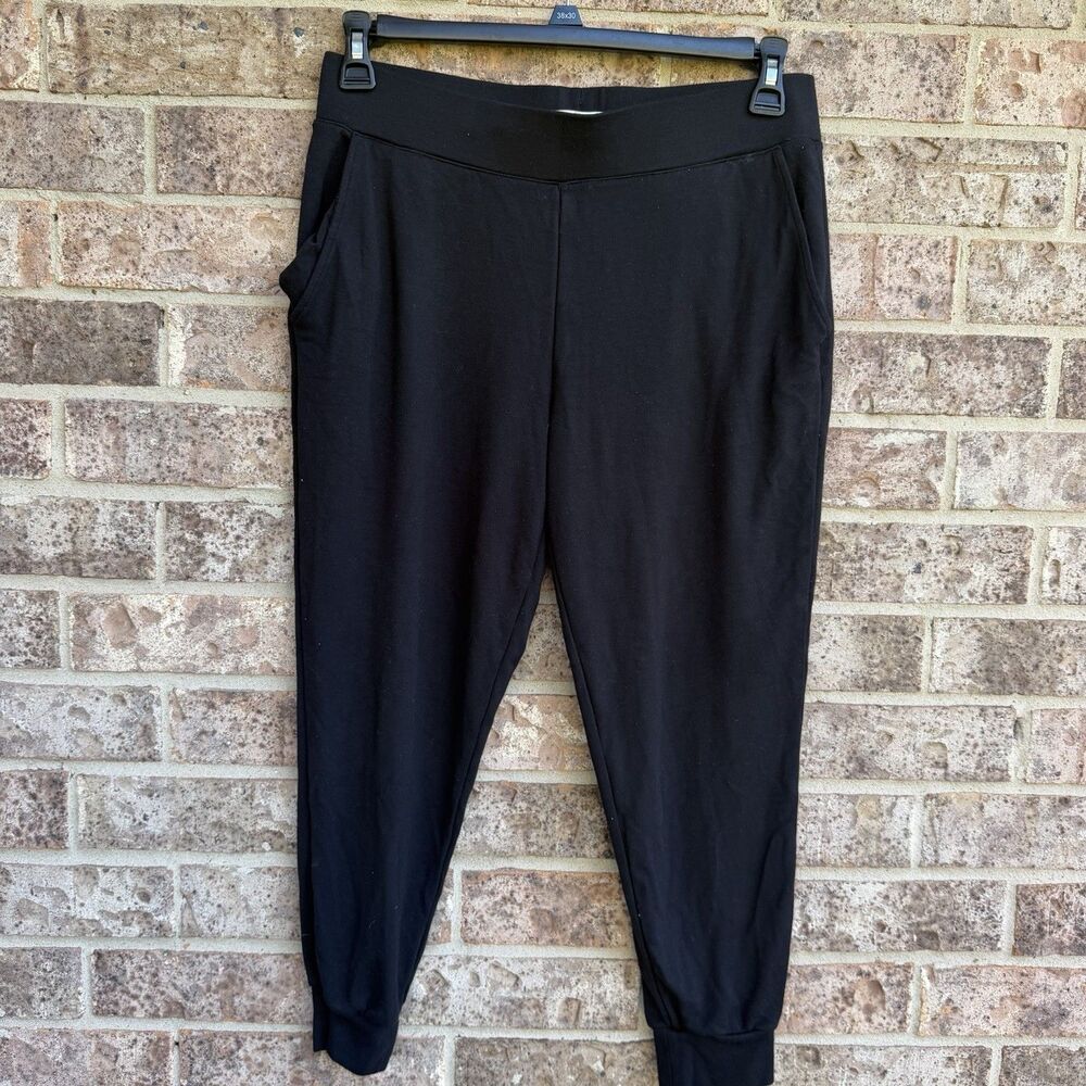 Matty M Women's Essential Comfort Jogger Pants in Black, Size Medium